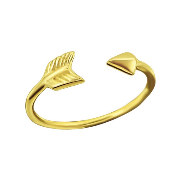 14k Gold Vermeil Arrow Adjustable Toe Ring - Picture 1 of 1